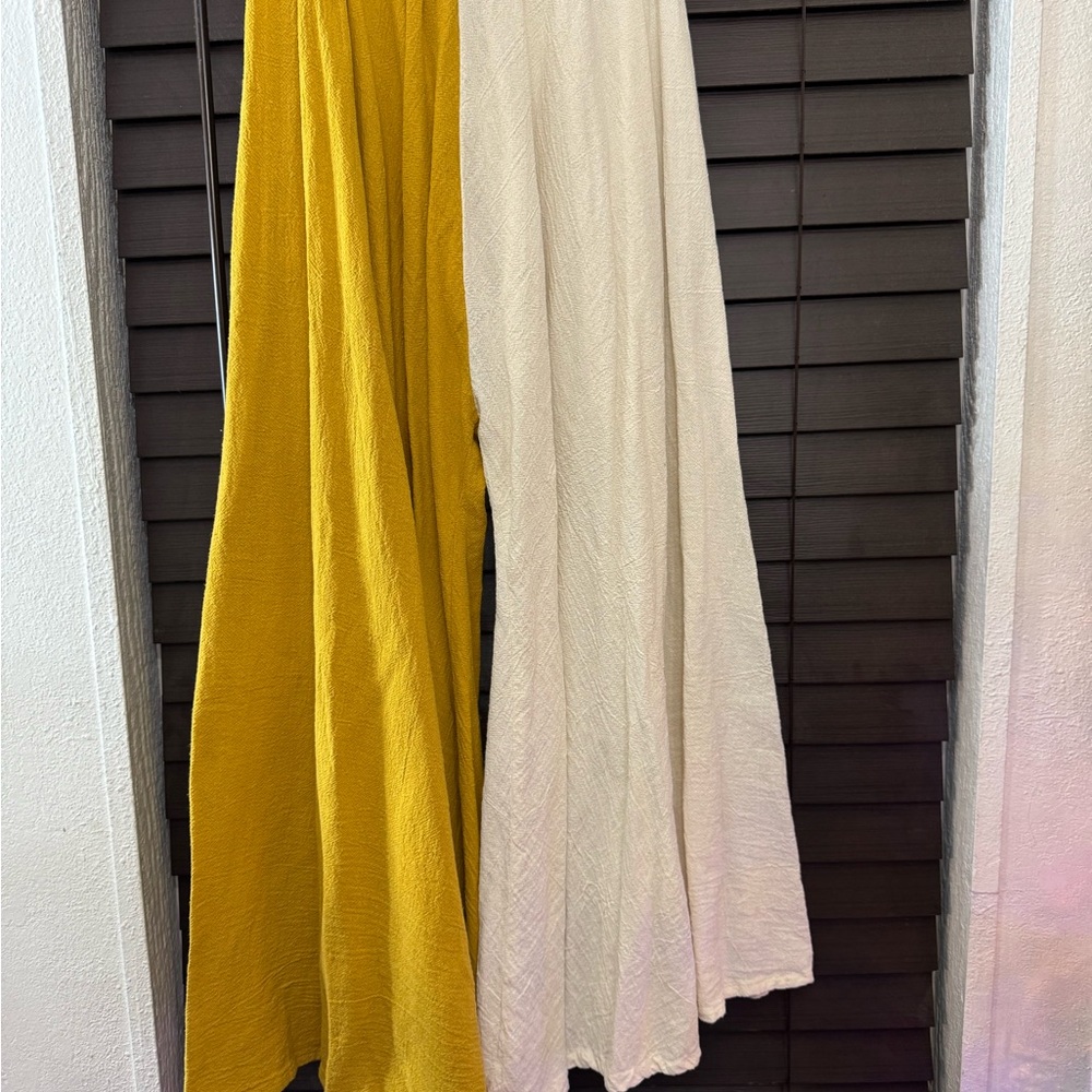 Chic Two-Tone Wide-Leg Pants - Picture 3 of 9